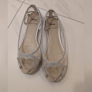 Janie and Jack Silver Glitter Heart Ballet Flats (Disney x Janie and Jack)